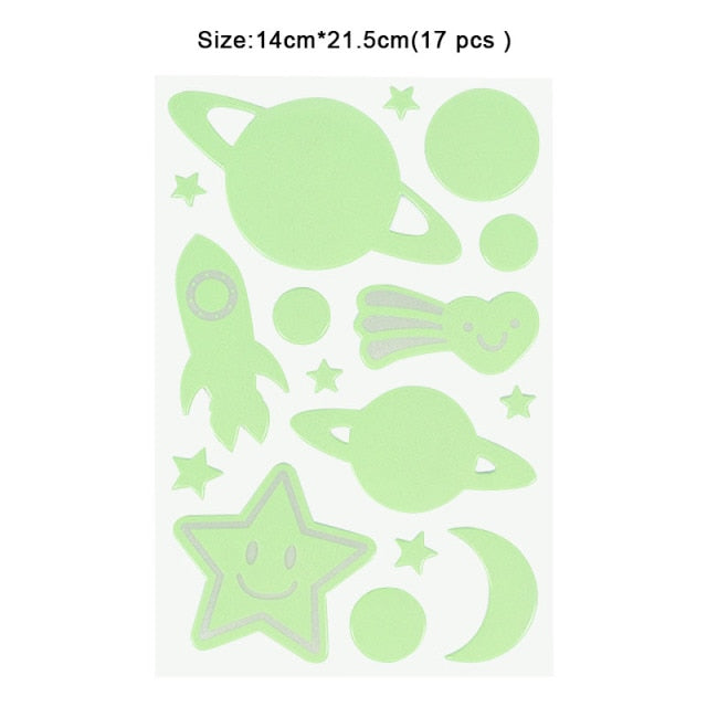 3D Stars Glow In The Dark Wall Sticker for Kids Room
