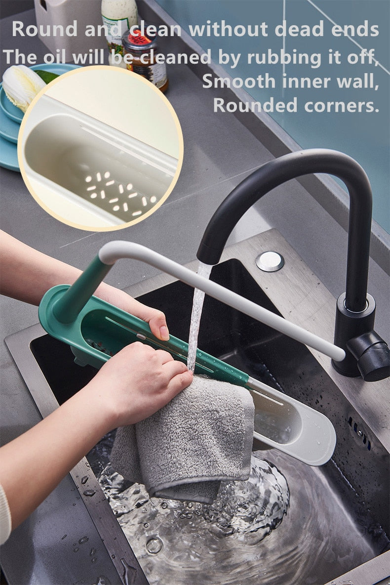 Kitchen Sinks Organizer Soap Sponge Drain Rack