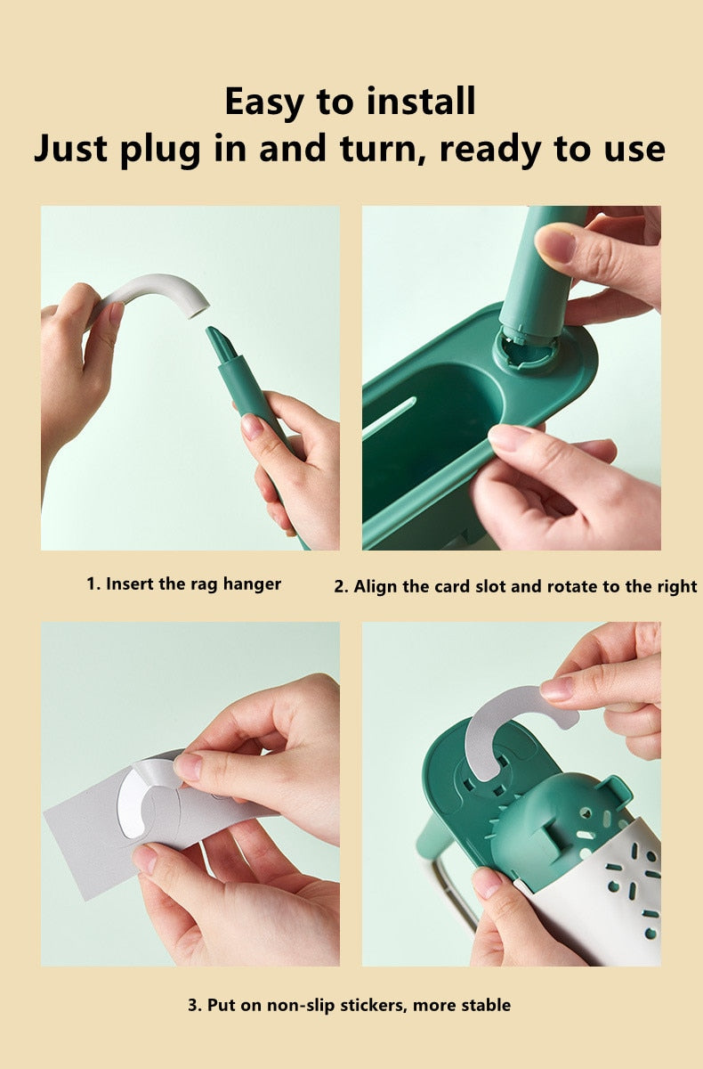 Kitchen Sinks Organizer Soap Sponge Drain Rack