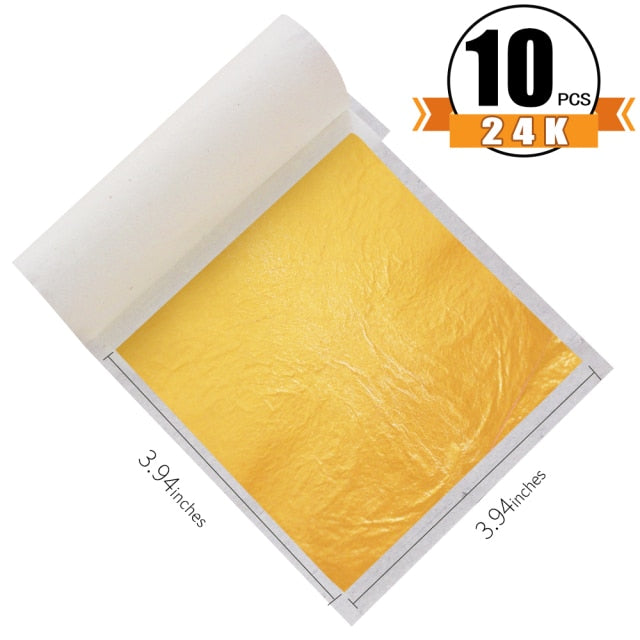 Pure Gold Foil Sheets for Cake Decoration