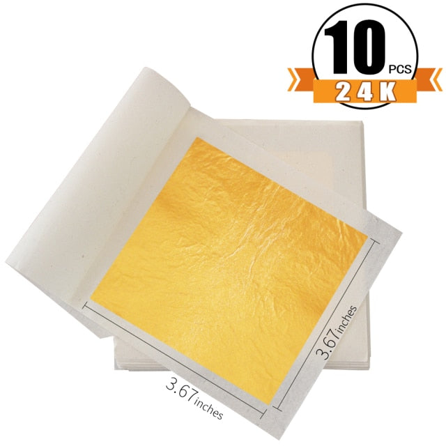 Pure Gold Foil Sheets for Cake Decoration