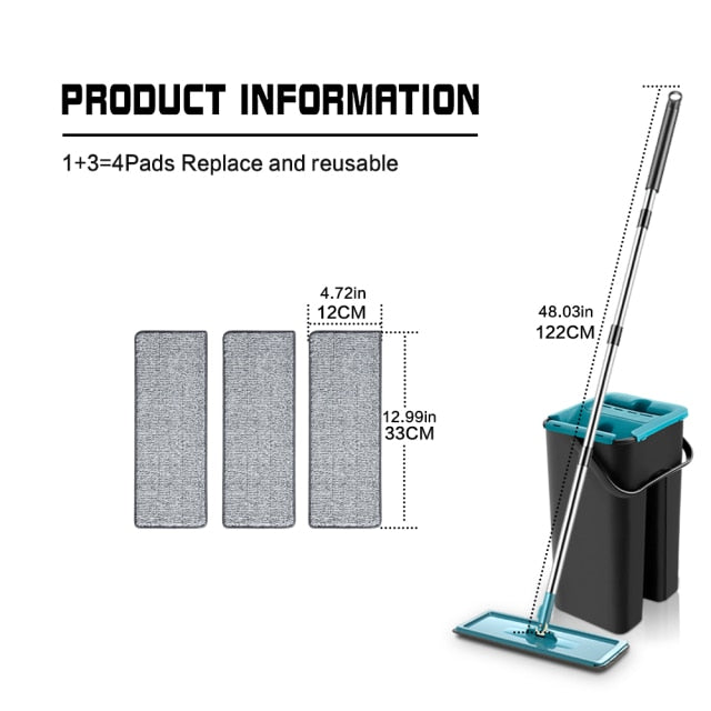 Flat Squeeze Mop With Bucket