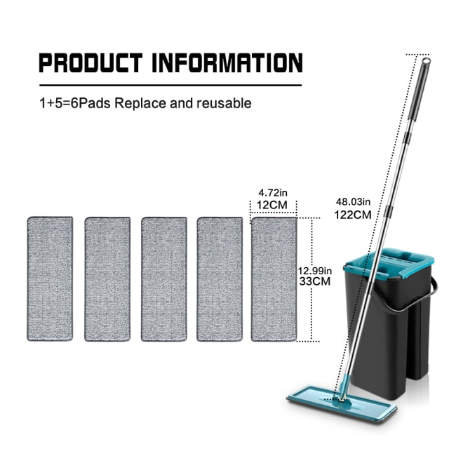 Flat Squeeze Mop With Bucket