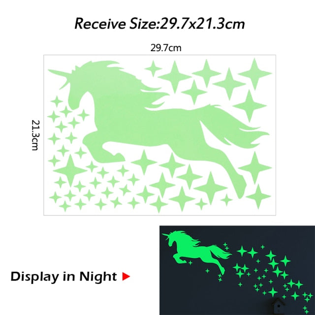 3D Stars Glow In The Dark Wall Sticker for Kids Room