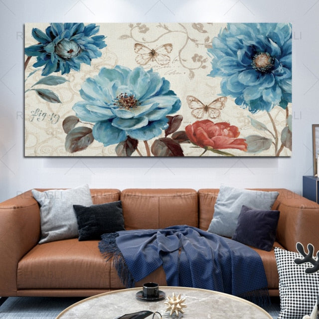 Abstract Flower Picture Canvas Painting