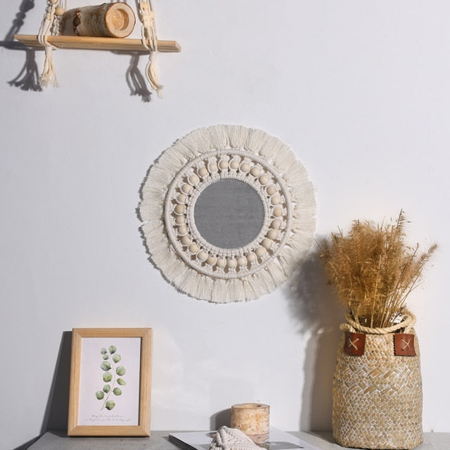 Round Macrame Mirror Wall Hanging