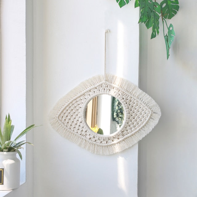 Round Macrame Mirror Wall Hanging