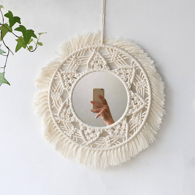 Round Macrame Mirror Wall Hanging