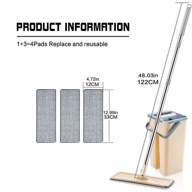 Flat Squeeze Mop With Bucket