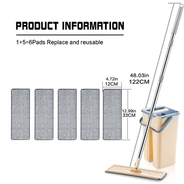 Flat Squeeze Mop With Bucket