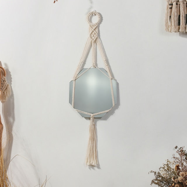 Round Macrame Mirror Wall Hanging