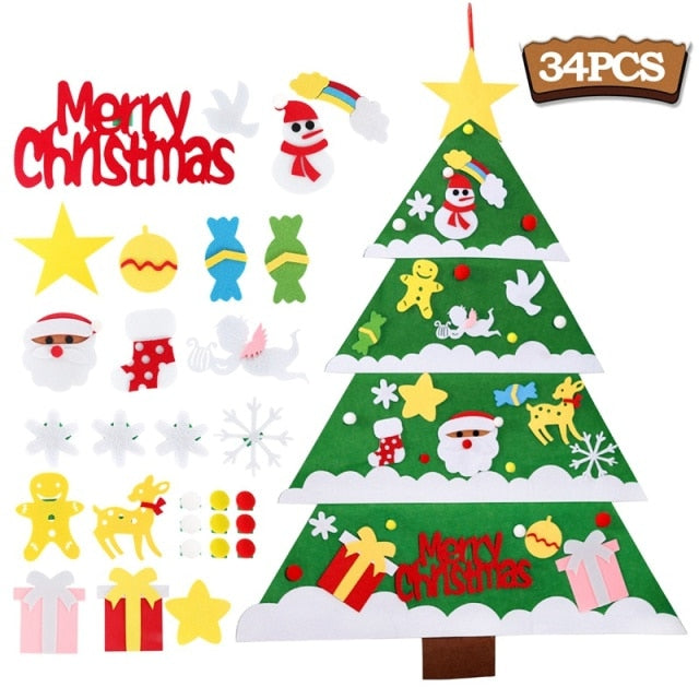 Kids DIY Felt Christmas Tree Decorations For Home