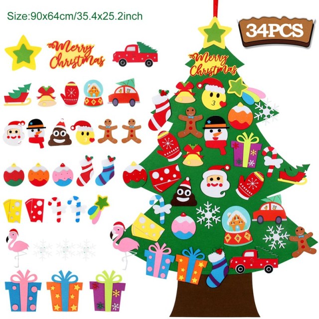 Kids DIY Felt Christmas Tree Decorations For Home