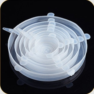 6 pieces Silicone Cover Stretch Lids Reusable