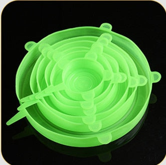 6 pieces Silicone Cover Stretch Lids Reusable