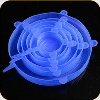 6 pieces Silicone Cover Stretch Lids Reusable