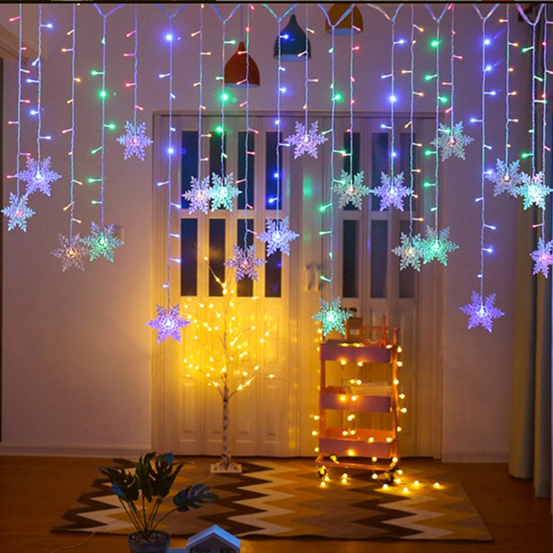 3.5M Christmas Light Led Snowflake Curtain