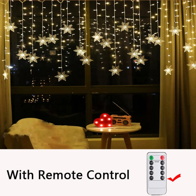 3.5M Christmas Light Led Snowflake Curtain