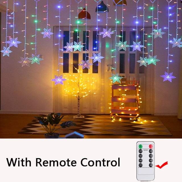 3.5M Christmas Light Led Snowflake Curtain