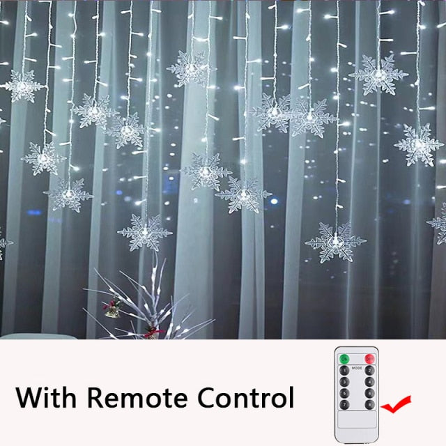 3.5M Christmas Light Led Snowflake Curtain