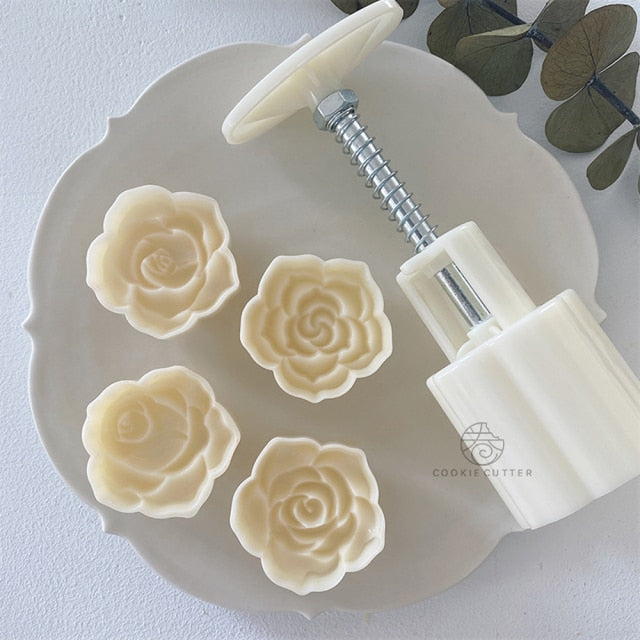 Rose Shape Hand-Pressure Moon Cake Mould
