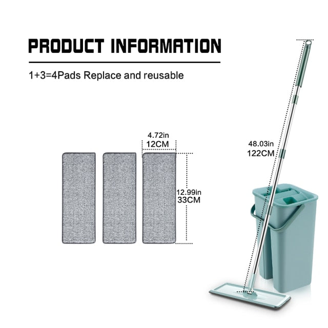 Flat Squeeze Mop With Bucket