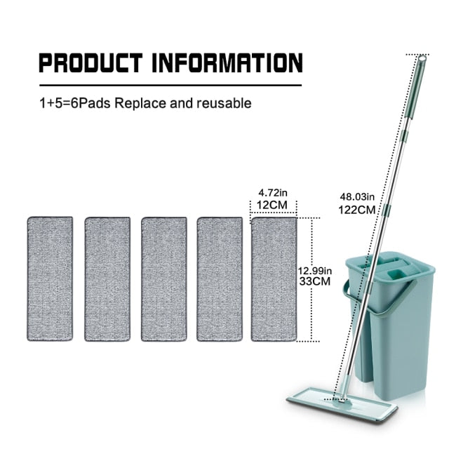 Flat Squeeze Mop With Bucket