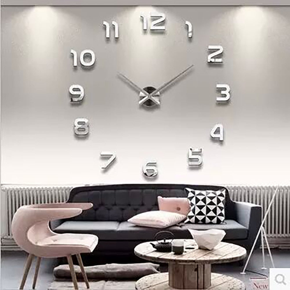 3d Luminous Real Big Wall Clock Sticker