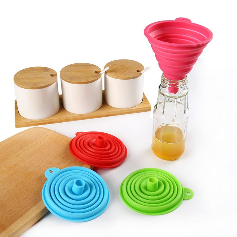 1pcs Mini Foldable Funnel Silicone Collapsible