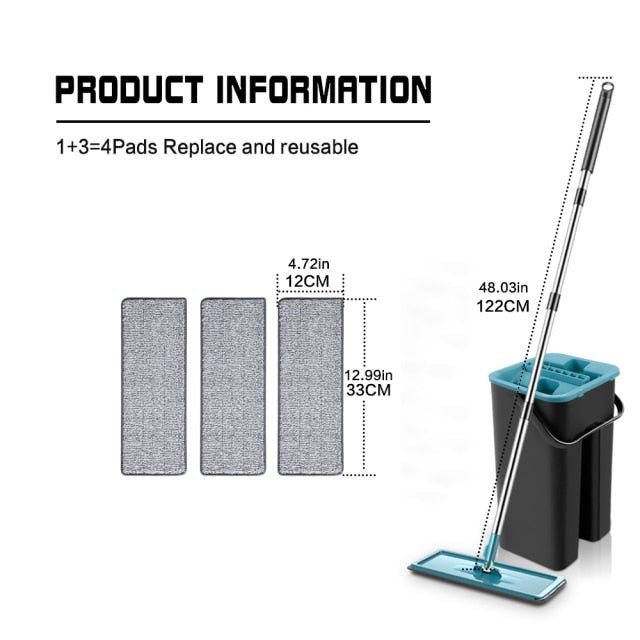 Flat Squeeze Mop With Bucket