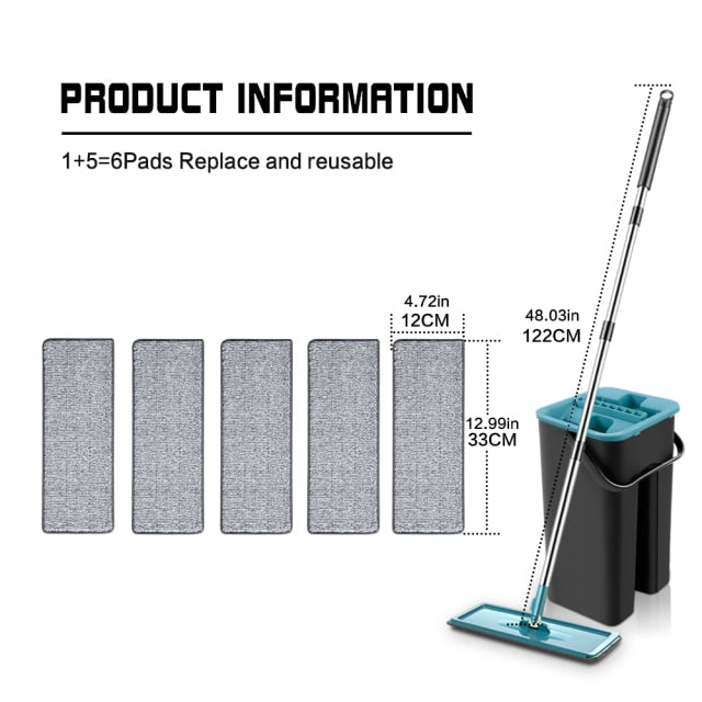 Flat Squeeze Mop With Bucket