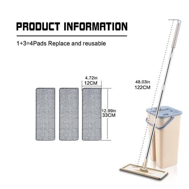 Flat Squeeze Mop With Bucket