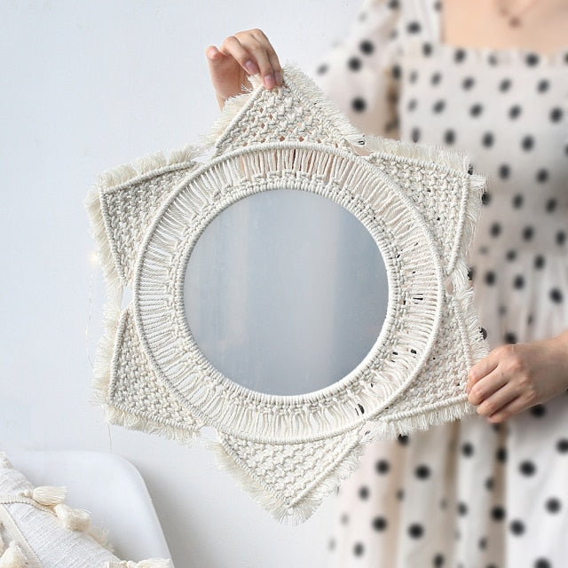 Round Macrame Mirror Wall Hanging