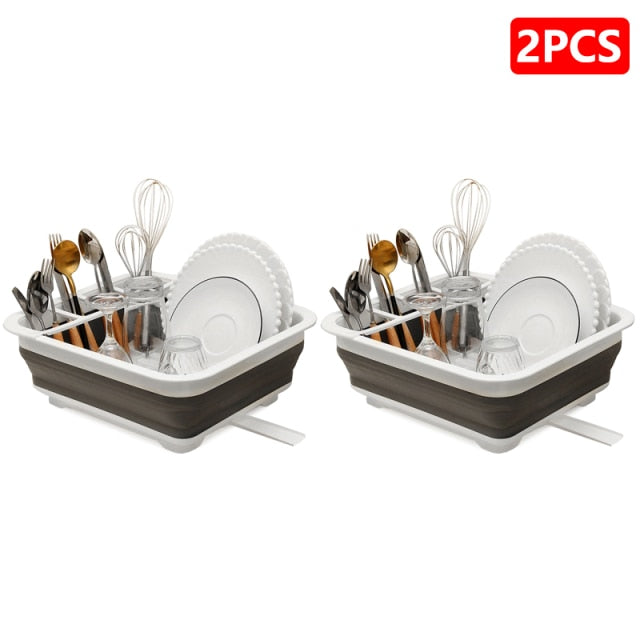 Foldable Dish Rack Kitchen Storage Holder Drainer