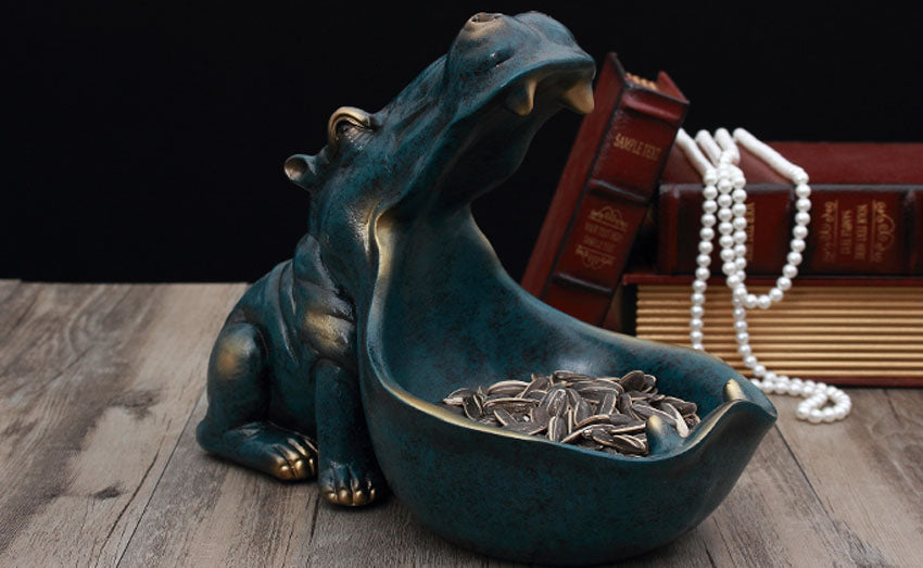 Resin Hippo Statue Hippopotamus Figurine