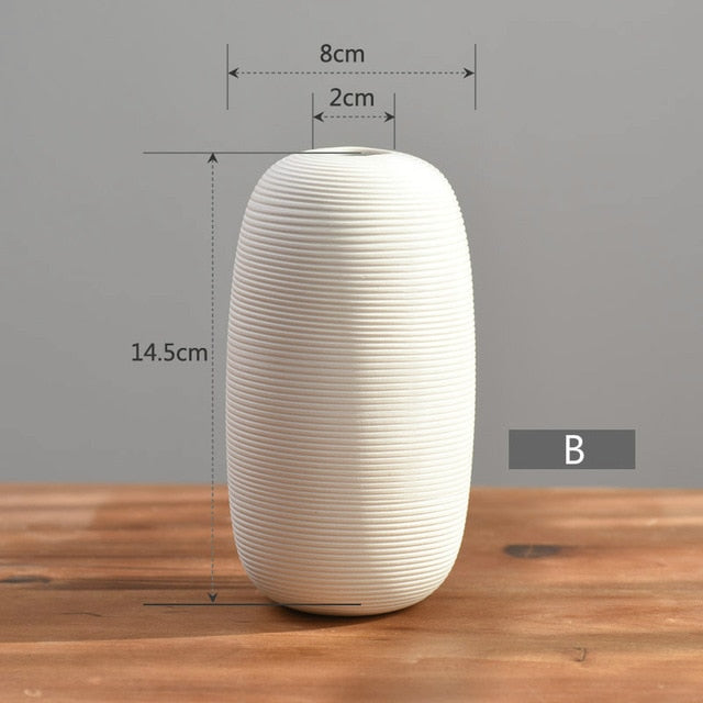 Classic White Art Ceramic Flower Vase