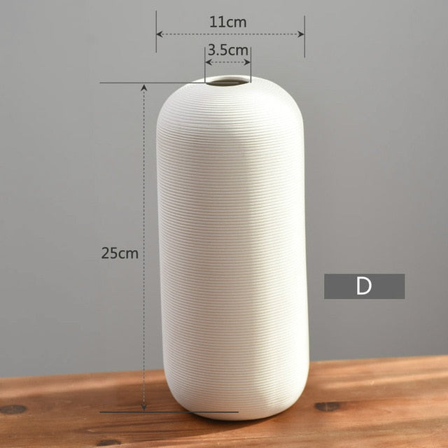 Classic White Art Ceramic Flower Vase