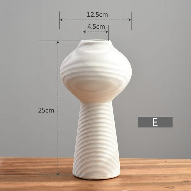Classic White Art Ceramic Flower Vase