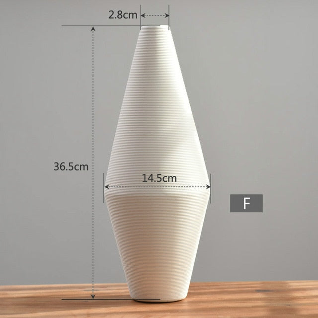 Classic White Art Ceramic Flower Vase