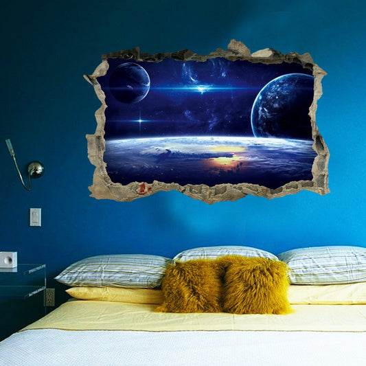 3D Star Universe series Broken wall stickers