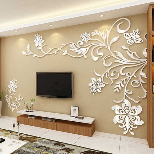 3D Flower Tree Wall Sticker