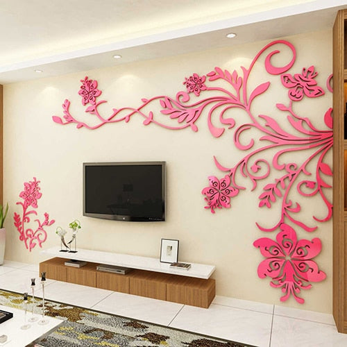 3D Flower Tree Wall Sticker