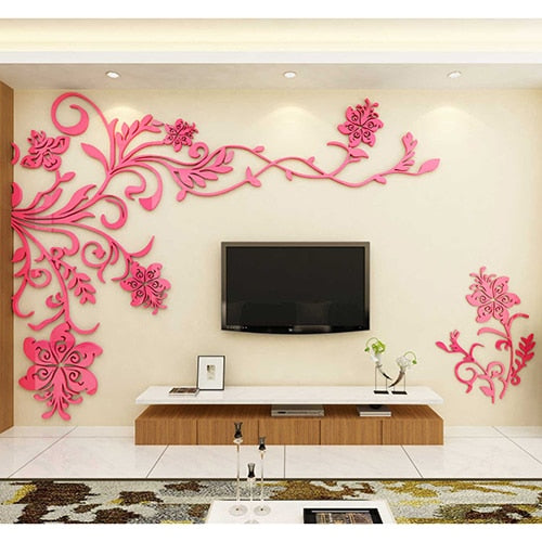 3D Flower Tree Wall Sticker