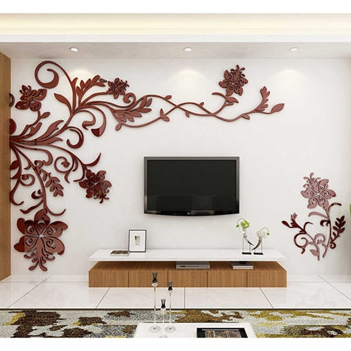 3D Flower Tree Wall Sticker
