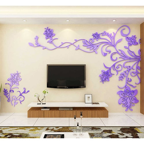 3D Flower Tree Wall Sticker