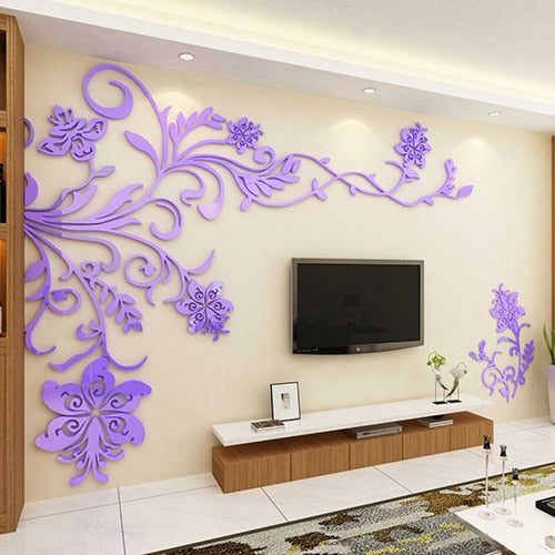3D Flower Tree Wall Sticker