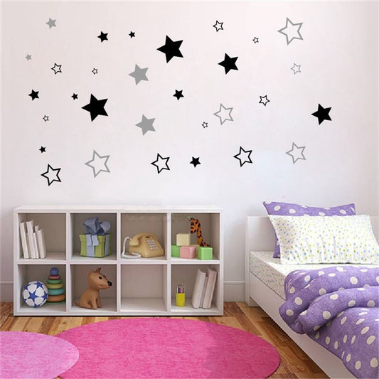 Hollow Stars Wall Sticker For Baby Nursery Rooms