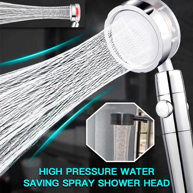 Shower Head Water Saving Flow 360 Degrees Rotating With Small Fan ABS