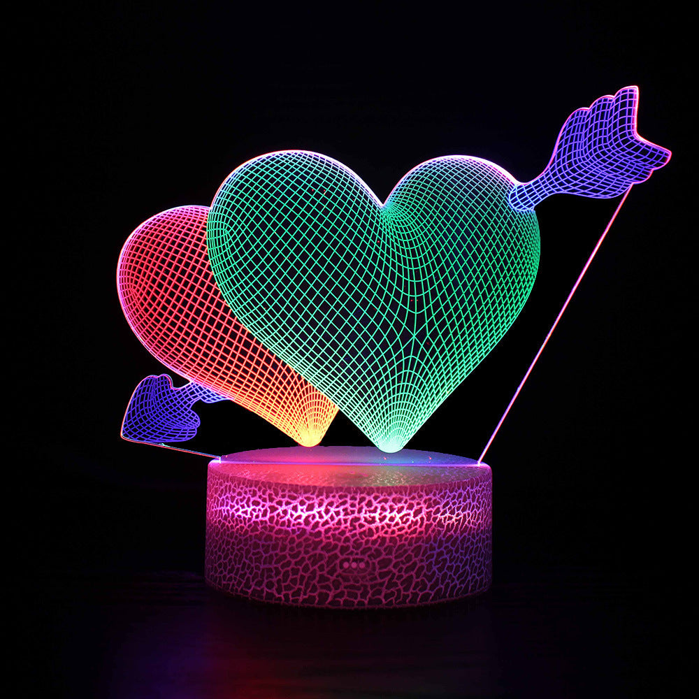 3 Acrylic Plates 3D Night Lights Touch Control Colorful LED Lamp