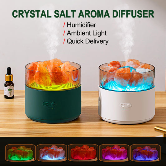 Cool-Mist Impeller Air Humidifier Crystal Salt Aroma Diffuser